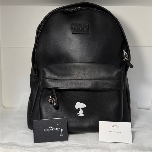 Coach Handbags - Coach Snoopy Limited Edition Black Leather Backpack